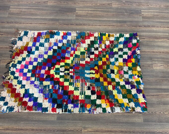 3x5 Vintage Moroccan rug: morocco Berber small rugs.