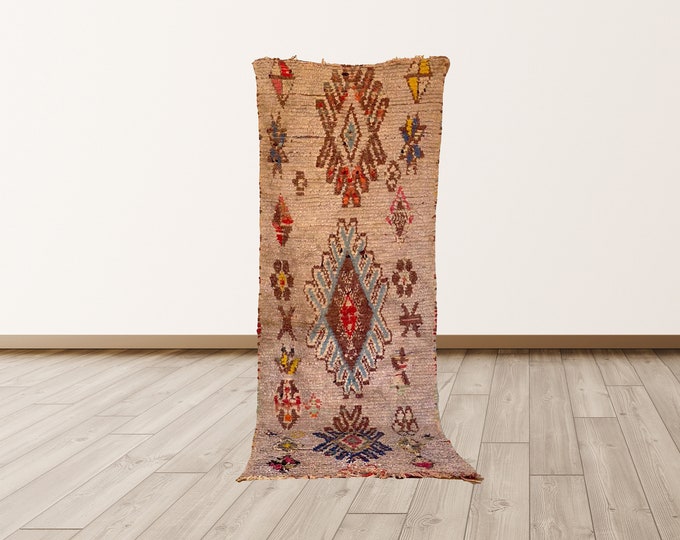 3x8 ft narrow runner rug , Moroccan vintage runner rug!
