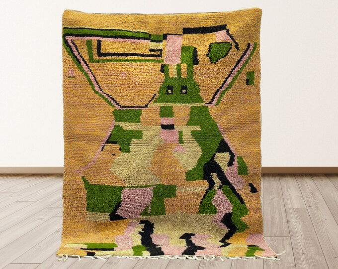 Moroccan Custom Handmade Wool Area Rug: Personalized Home Decor.