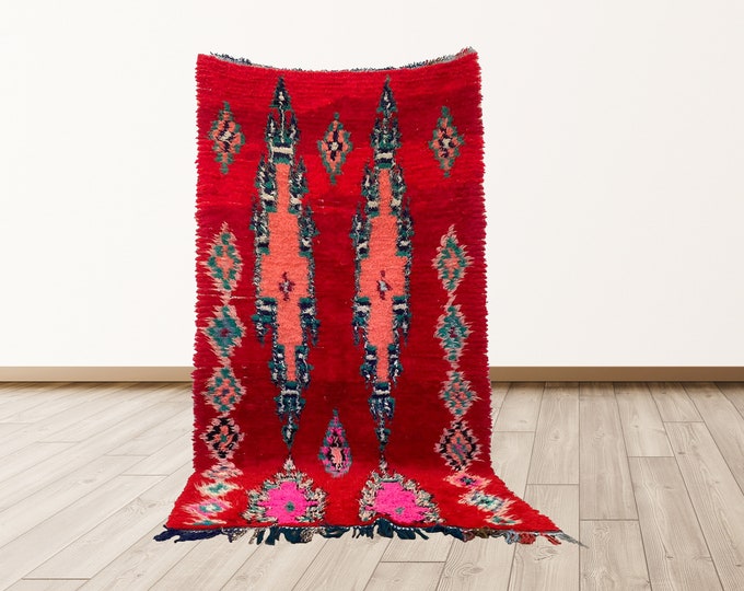 4x8 Moroccan rug, vintage berber area rug.