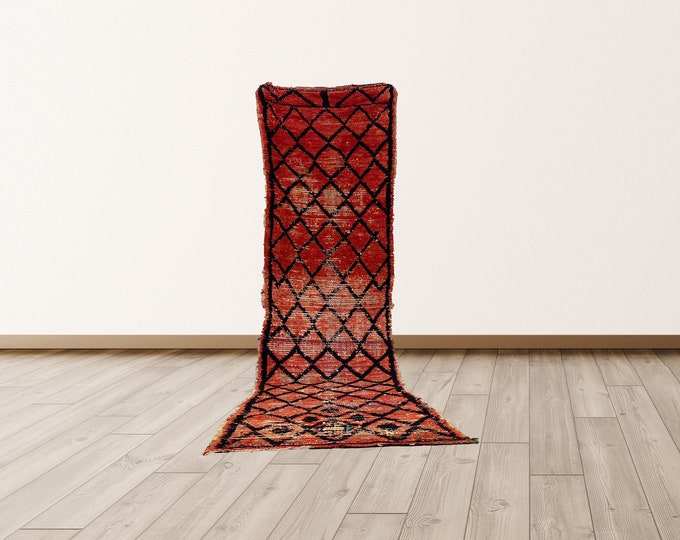 2x11 ft Long Runners Rug , Morrocan Berber Vintage Rug.