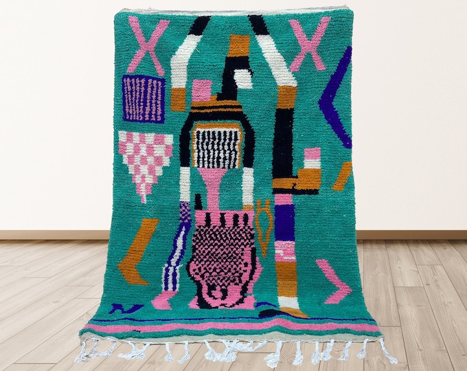 Handmade Moroccan Area Rug: Custom Unique Home Decor Rug.
