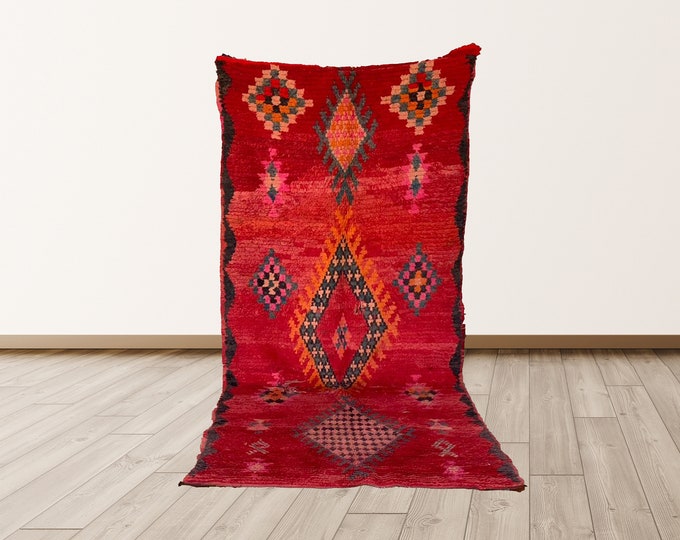 4x10 ft Colorful Moroccan Berber Vintage rug!