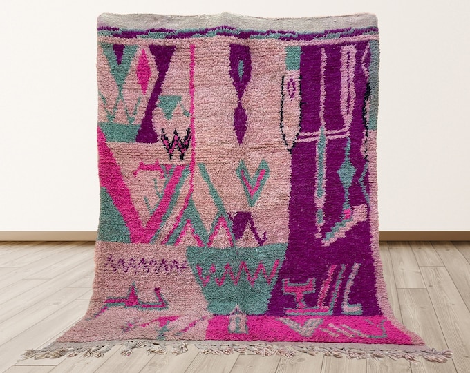 Moroccan Handmade Area Rug: Custom Unique Design Rug.
