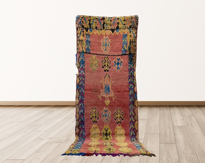 Berber Tribal Moroccan vintage 3x8 feet rugs, Moroccan Vintage Berber rugs.