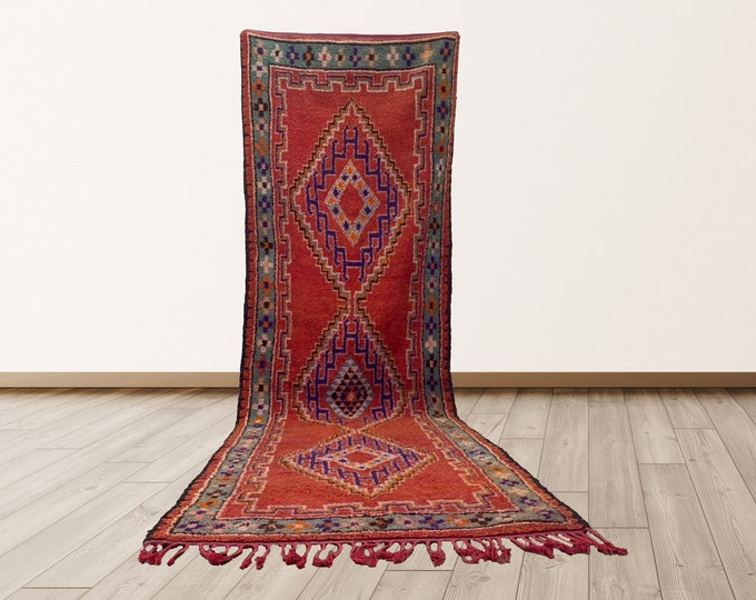 berber wool for bedroom or living room Moroccan Bathroom rug, 4x13 feet large area rugs.
