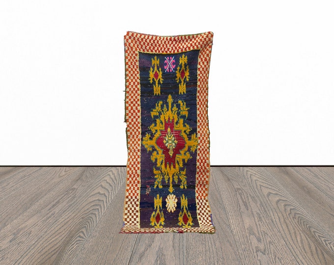 Vintage moroccan runner rug, 3x7 feet entryway runner rug, berber runner rug, tribal rug runners.