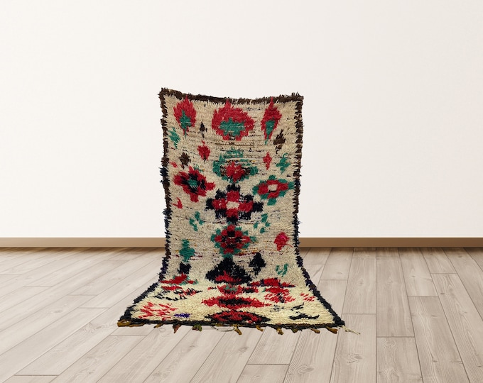 3x6 ft, Moroccan Boho Vintage Berber rug.