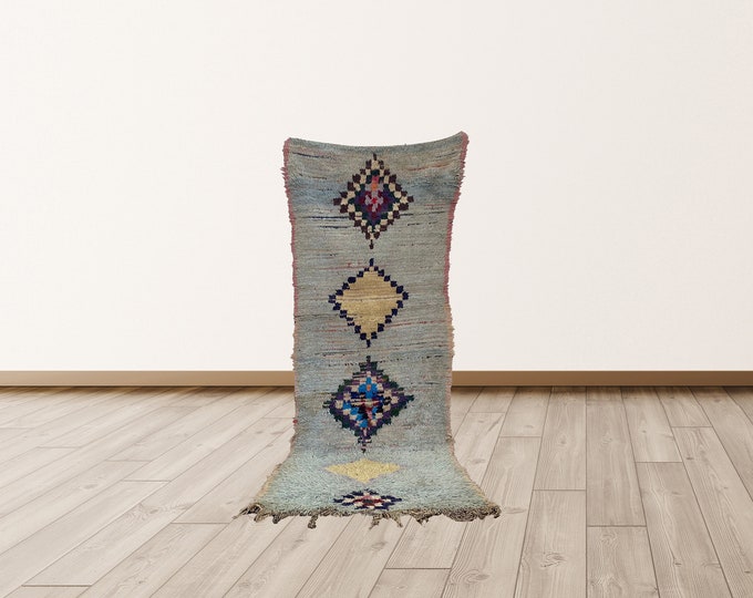 2x9 ft Morrocan Berber Vintage Rug.