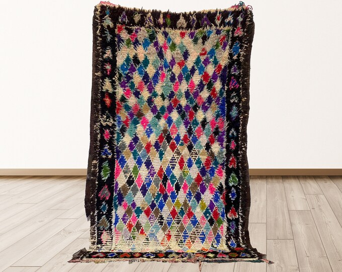 3.5x5.9 feet Moroccan Berber Tribal Vintage rugs.