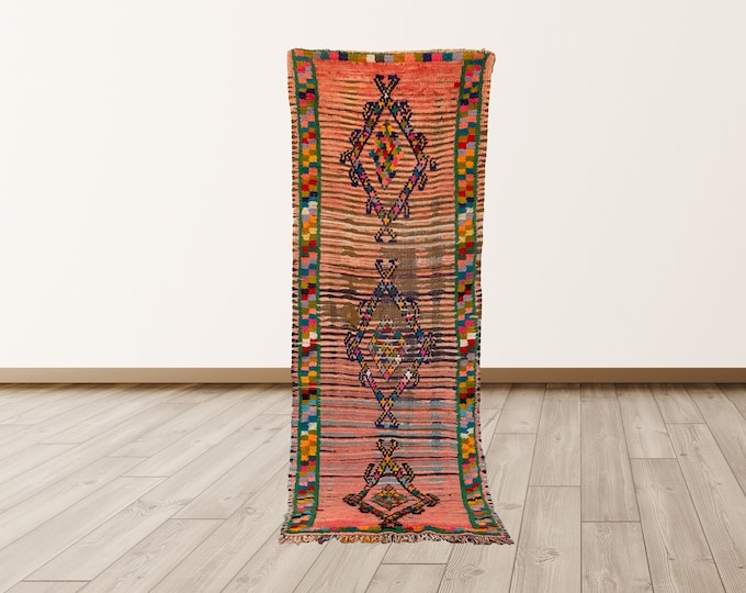 3x8 ft tribal runner rug , Moroccan colorful runner!