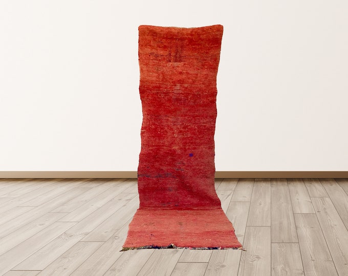 3x10 ft Moroccan vintage runner rug, Moroccan red runner!