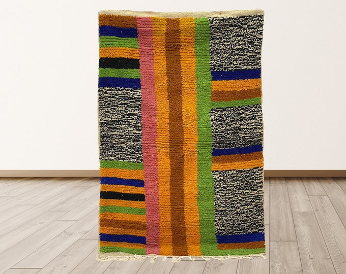Personalized Moroccan Wool Area Rug: Handmade Floor Covering.