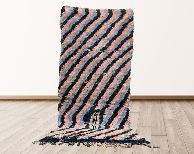 Moroccan Berber vintage 4x9 feet rug runner.