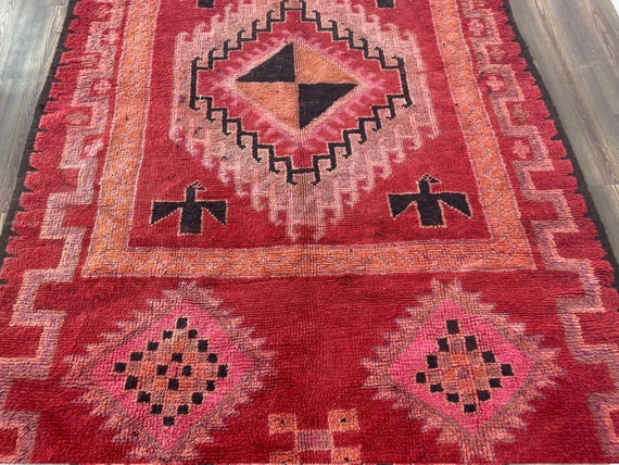 4x3 Ft Vintage Area Rug Moroccan Old Rare Rugs, Berber Faded Red Rug, Woven  Berber Area Rug, Moroccan Red Rug, Moroccan Vintage Unique Rugs 