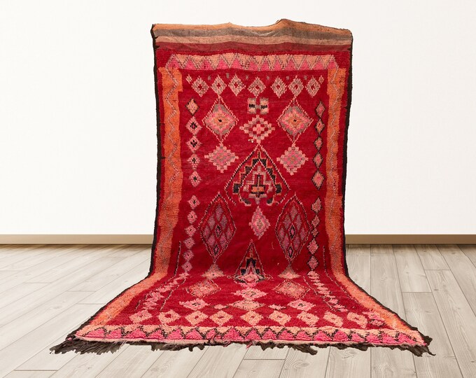 5x12 ft area maroccan rug, vintage berber rug for living room.
