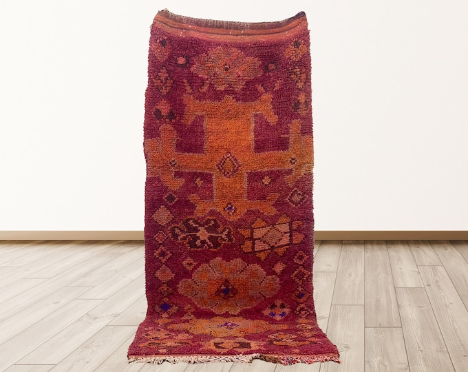 3x7 ft Rugs tribal Morocco Azilal, Morrocan Berber Vintage Rug.