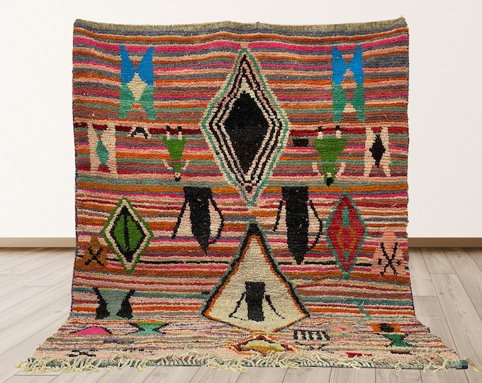 Custom Moroccan Area Rug: Handwoven Diamond Rug