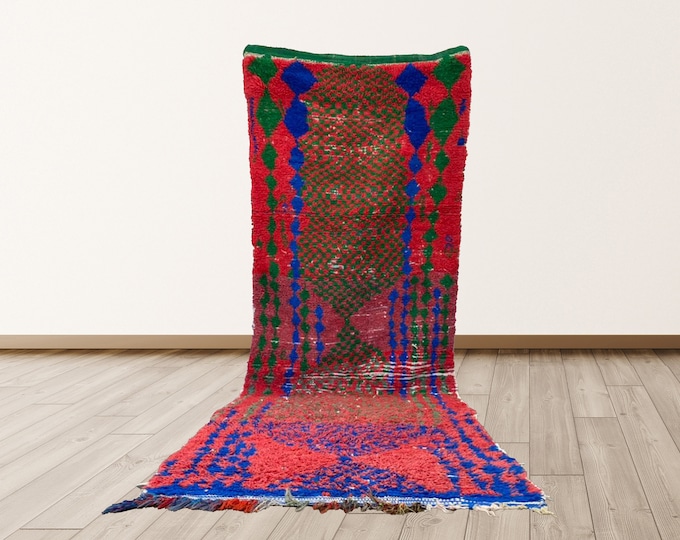 Moroccan area rug, 4x8 ft Colorful Moroccan Rug, Wool rug, Boho rug, Vintage rugs.
