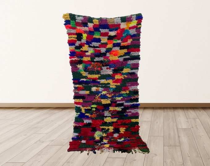 Runner Rug Berber, 3x6 ft Moroccan Vintage Rug.