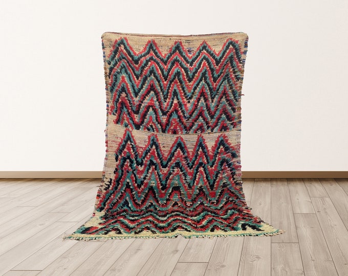 For Living Room Azilal Morrocan 4x6 ft Berber Vintage Rug.