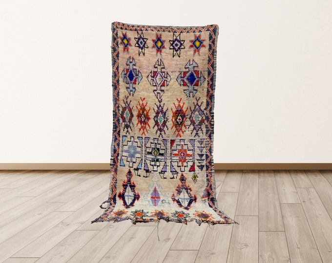 Morrocan Berber Vintage, 3x7 ft Moroccan Azilal Berber Vintage Rug.