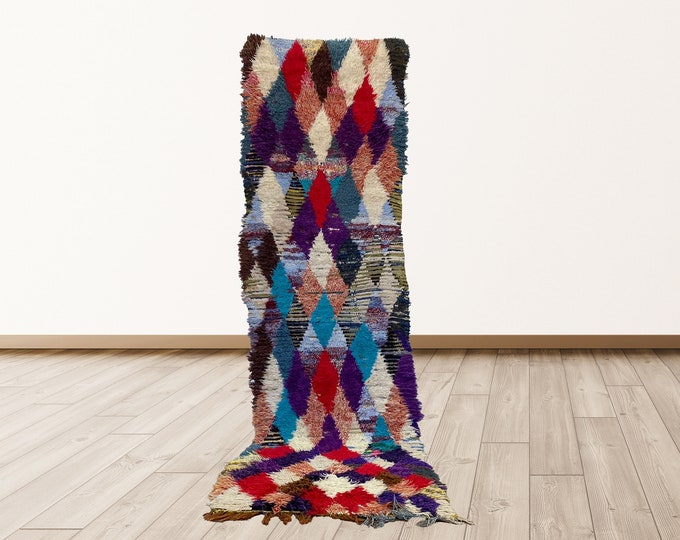 2x9 feet runner narrow Rugs tribal Morocco Azilal, Morrocan Berber Vintage Rug.
