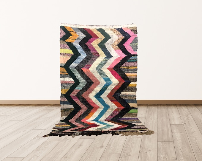 Moroccan vintage Kilim rug 4x7 ft ! vintage area rug.