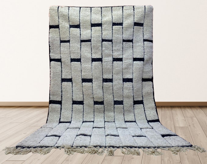 Handmade Moroccan Custom Area Rug: Boho Home Decor.