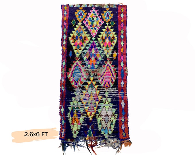 Vintage Moroccan Berber Runner Rug 3x6.
