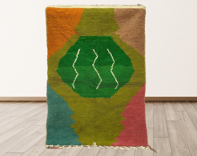 Moroccan Custom Area Rug: Handknotted Wool Berber Rug.