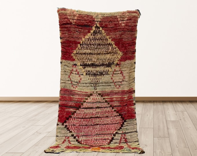Moroccan vintage 3x7 feet rugs, Moroccan Vintage Berber rugs.