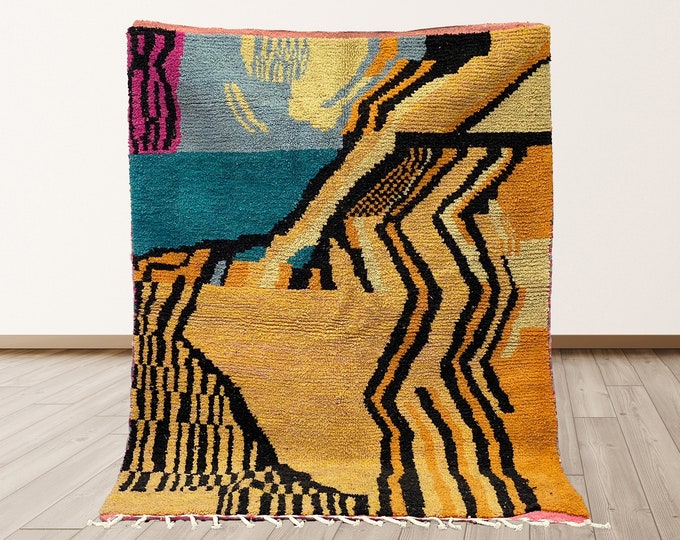Moroccan Custom Area Rug: Handmade Home Decor Rug.