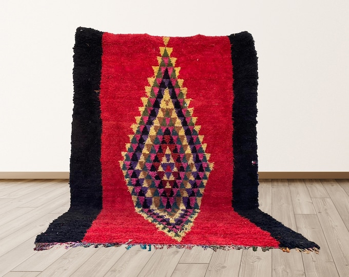 7x9 ft Tribal for bedroom or living room, berber Vintage rug.