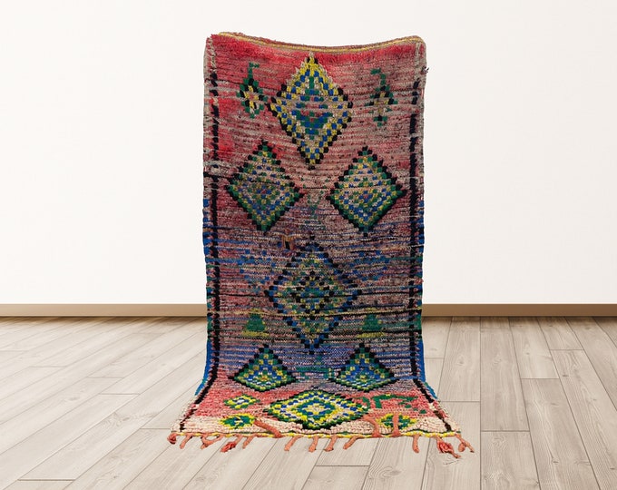 2x4 feet vintage Moroccan rug runner, vintage morrocan rugs.
