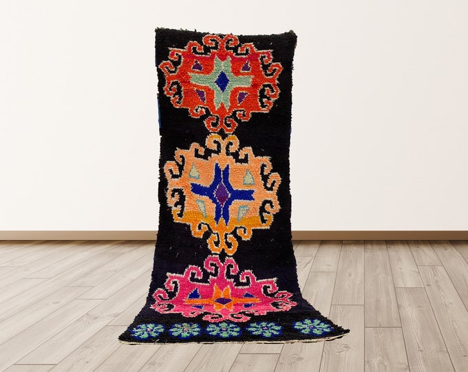2x7 feet Small Runner Colorful Moroccan Rug.