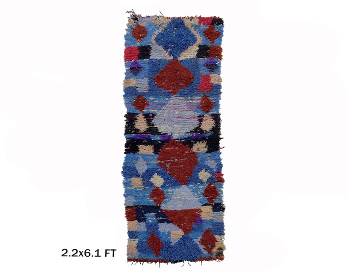 Moroccan Rug runner 3x6: Vintage Berber Colorful Rugs.