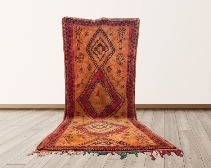 5X11 FT Large Area Moroccan rugs, Soft Wool Berber Vintage Rug, Azilal Berber Vintage Rug.