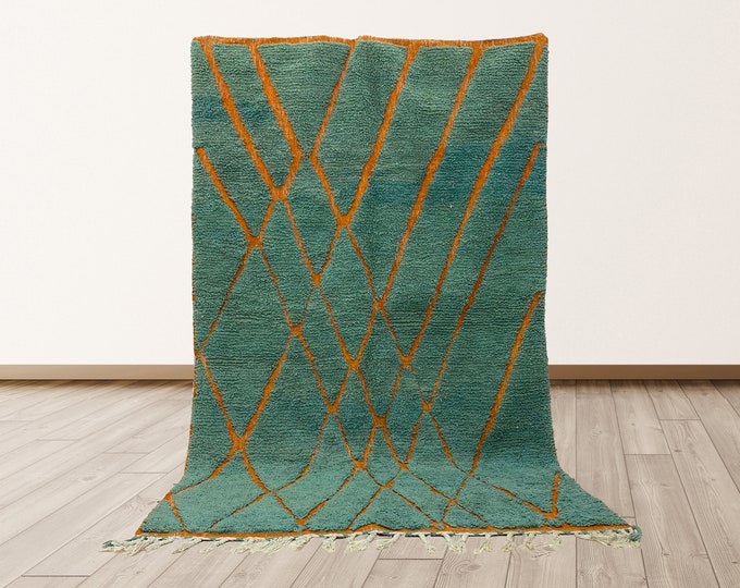 Handmade Moroccan Area Rug: Wool Custom Floor Covering.