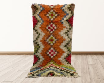 Narrow Moroccan checkered runner rug!