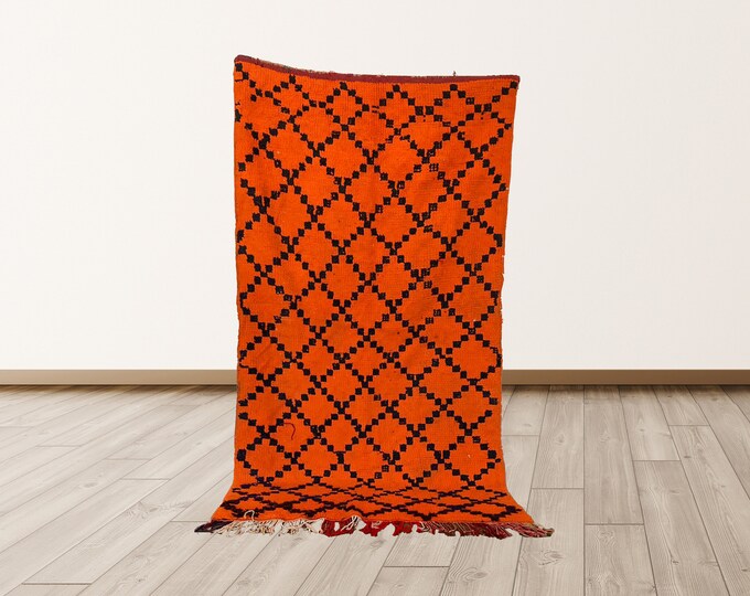 4x6 ft Morrocan Vintage Entryway Rug Berber, Moroccan Vintage Rug.