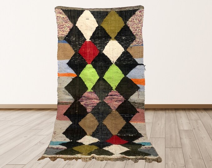 Moroccan Berber Kilim rug 4x7.5 ft! Vintage area rug,