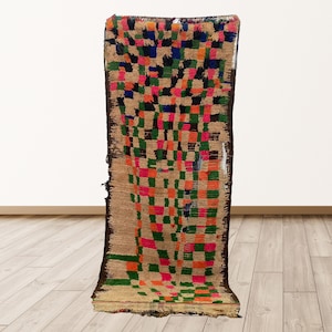 Tribal Vintage Moroccan Tribal Azilal Berber 6.7x2.5 feet Rug.