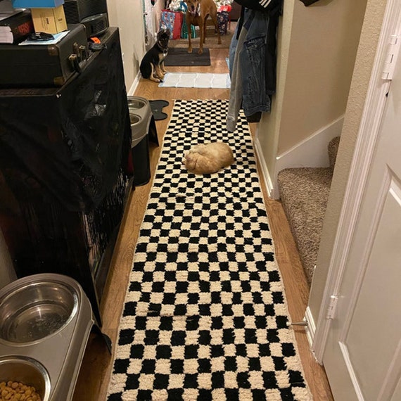 モロッコブロックチェックラグ