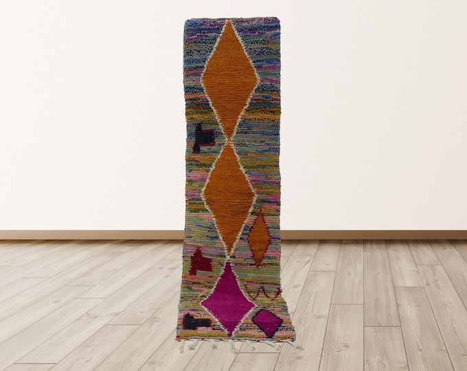 Moroccan Boho Custom Area Rug: Vibrant Handmade Berber Rug.