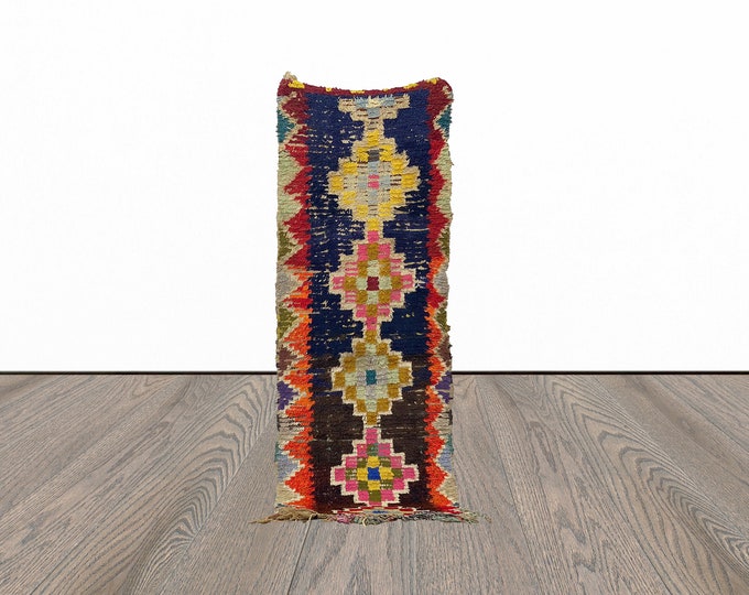 Entryway runner rug, 3x8 feet vintage runner rug, moroccan runner rug, berber runner rug.