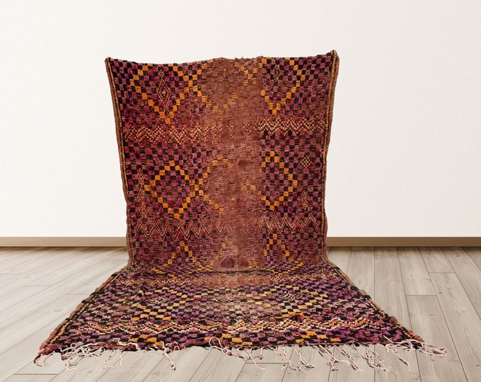 6x12 ft wool Berber Moroccan Vintage Rug, Azilal Berber Vintage Rug.