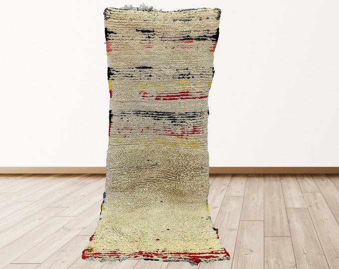 Wool Moroccan Berber Bohemian 2x6 feet Vintage azilal rugs.