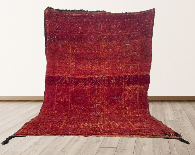 6x9 ft Moroccan wool Berber Vintage Tribal Azilal area Rugs.