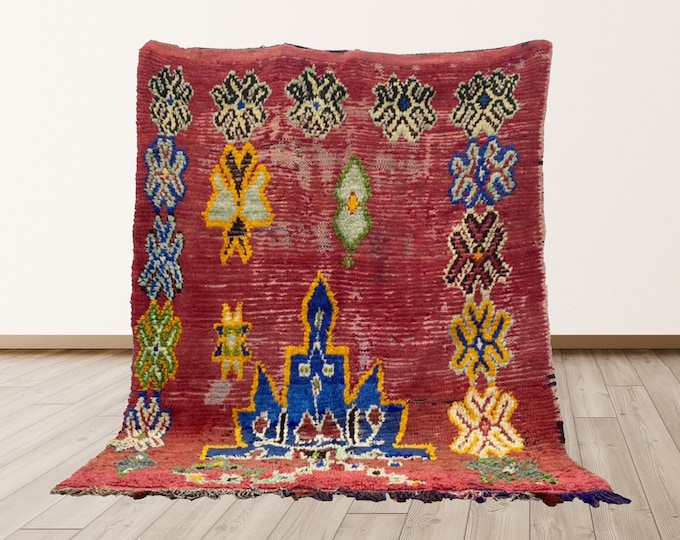 5x7 ft area rug, Living Room Rugs, area Vintage Moroccan rug.